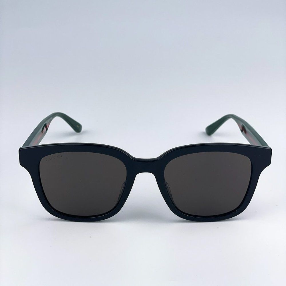 Gucci GG0847SK 001 Sunglasses Black Green Grey Square Unisex - Picture 8 of 13